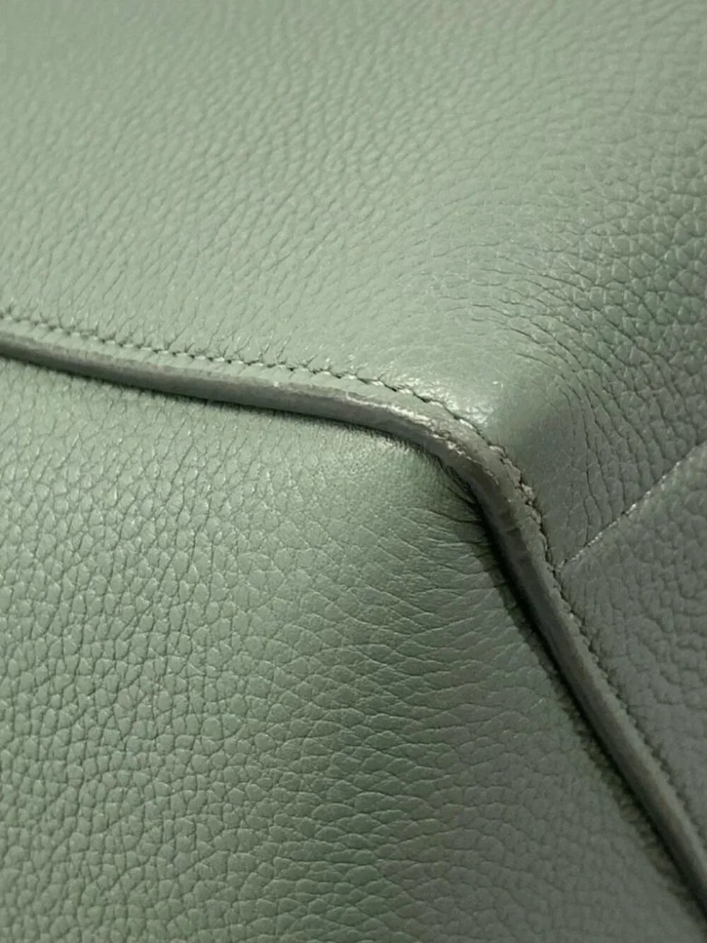 CELINE Sangle Medium 189593AH.29CN Celadon Grained Calfskin Shoulder Bag